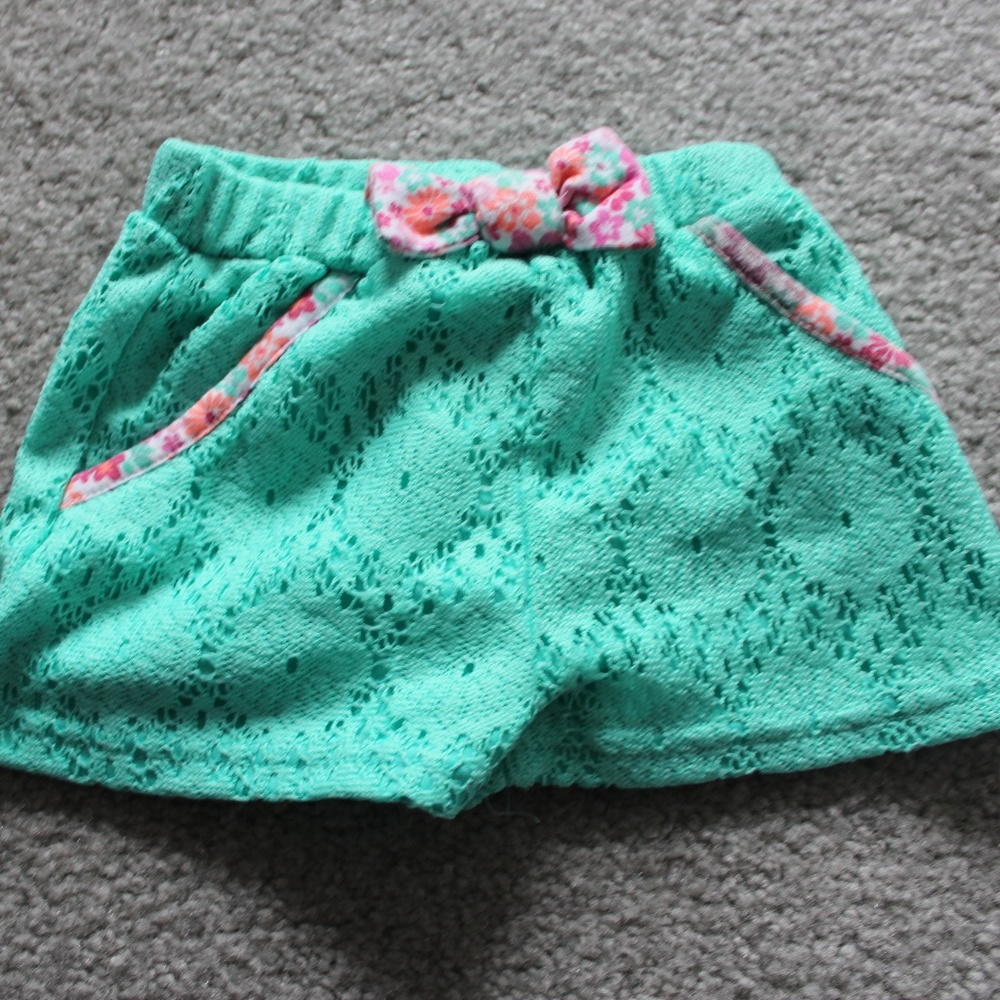 Sonoma Girls 18-24 M Shorts Lot of 3 Orange Green - Picture 3 of 8